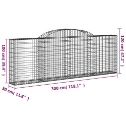 Paniers à gabions arqués 5 pcs 300x30x100/120 cm fer galvanisé 627675627675