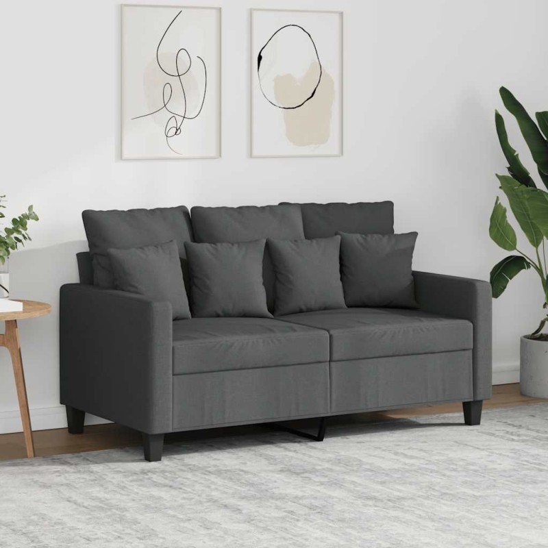 Canapé à 2 places Gris foncé 120 cm Tissu 627677627677