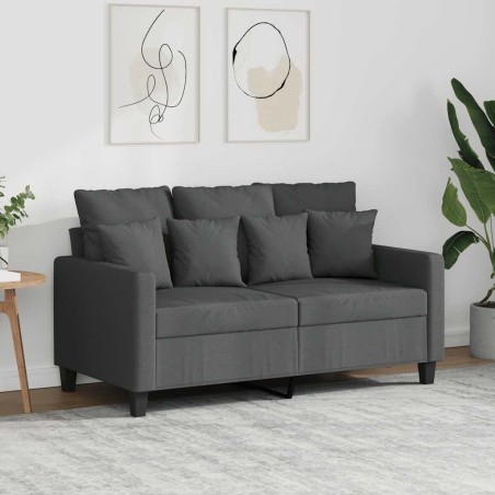 Canapé à 2 places Gris foncé 120 cm Tissu 627677627677