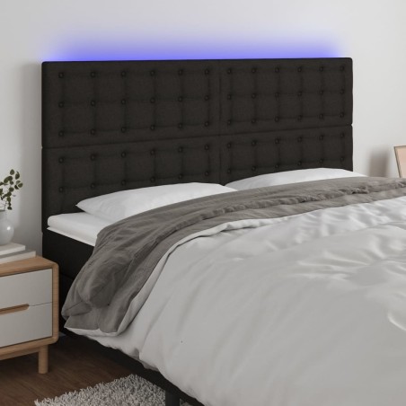 Tête de lit à LED Noir 160x5x118/128 cm Tissu 627683627683