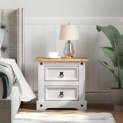 Table de chevet Corona Blanc 53 x 39 x 47 cm Pin massif 627695627695