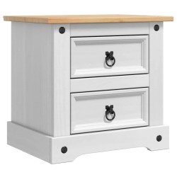 Table de chevet Corona Blanc 53 x 39 x 47 cm Pin massif 627695627695