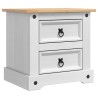 Table de chevet Corona Blanc 53 x 39 x 47 cm Pin massif 627695627695