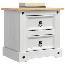 Table de chevet Corona Blanc 53 x 39 x 47 cm Pin massif 627695627695