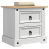Table de chevet Corona Blanc 53 x 39 x 47 cm Pin massif 627695627695