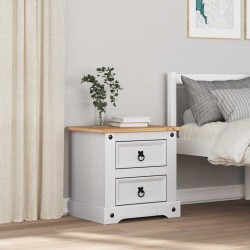 Table de chevet Corona Blanc 53 x 39 x 47 cm Pin massif 627695627695