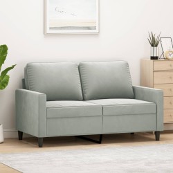 Canapé à 2 places Gris clair 120 cm Velours 627700627700