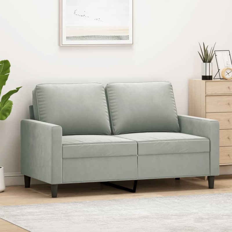 Canapé à 2 places Gris clair 120 cm Velours 627700627700