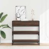 Table console chêne marron 90x35x80 cm bois d'ingénierie 627704627704