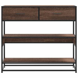 Table console chêne marron 90x35x80 cm bois d'ingénierie 627704627704