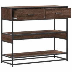Table console chêne marron 90x35x80 cm bois d'ingénierie 627704627704
