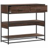 Table console chêne marron 90x35x80 cm bois d'ingénierie 627704627704