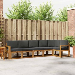 Ensemble de canapés d'extérieur 6 pcs Naturel et Anthracite 627708627708
