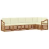 Ensemble de canapé d'angle avec coussin 6 pcs Naturel et Crème 627716627716