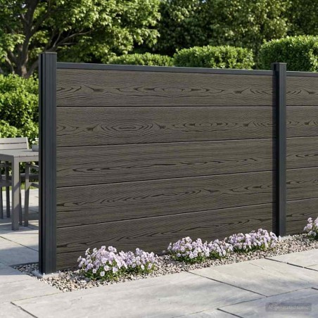 Ensemble de Clôture 180 x 105 cm WPC et Aluminium Noir 627717627717