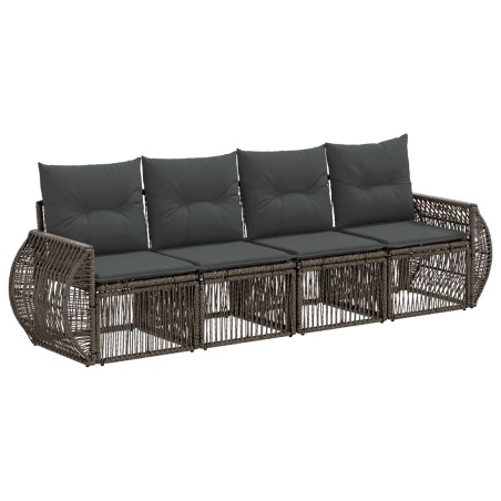 Ensemble de canapé de jardin 4 pcs Gris et Gris foncé polyrotin 627724627724