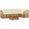 Ensemble de canapé d'angle avec coussin 6 pcs Naturel et Crème 627729627729