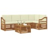 Ensemble de canapé d'angle avec coussin 6 pcs Naturel et Crème 627729627729