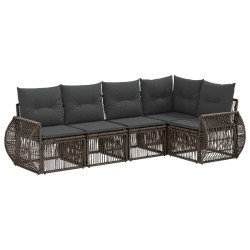 Ensemble de canapé de jardin 5 pcs Gris et Gris foncé polyrotin 627730627730