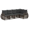 Ensemble de canapé de jardin 5 pcs Gris et Gris foncé polyrotin 627730627730