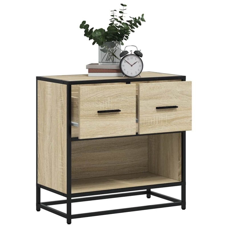 Table de chevet chêne sonoma 60x31x60 cm bois ingénierie métal 627735627735