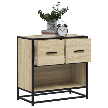 Table de chevet chêne sonoma 60x31x60 cm bois ingénierie métal 627735627735