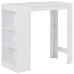 Table de bar avec étagère Blanc 110x50x103 cm 627743627743