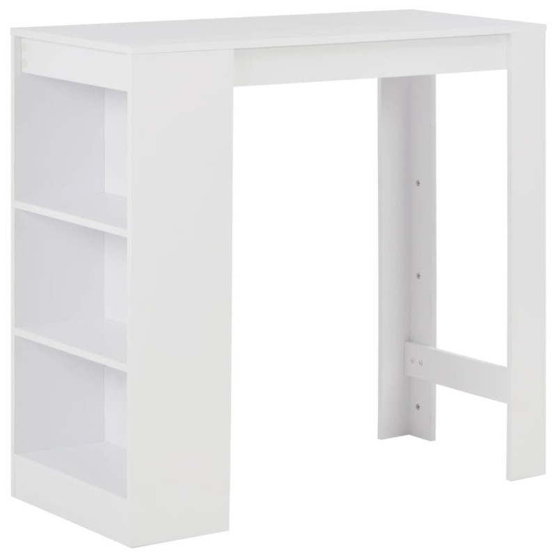 Table de bar avec étagère Blanc 110x50x103 cm 627743627743