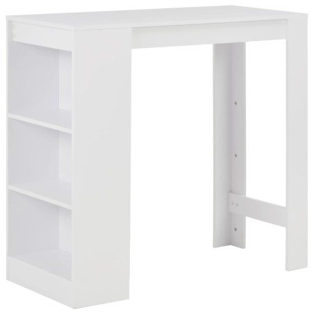 Table de bar avec étagère Blanc 110x50x103 cm 627743627743