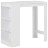 Table de bar avec étagère Blanc 110x50x103 cm 627743627743
