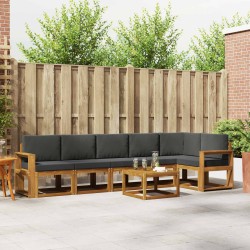 Ensemble de canapés d'extérieur 7 pcs Naturel et Anthracite 627748627748