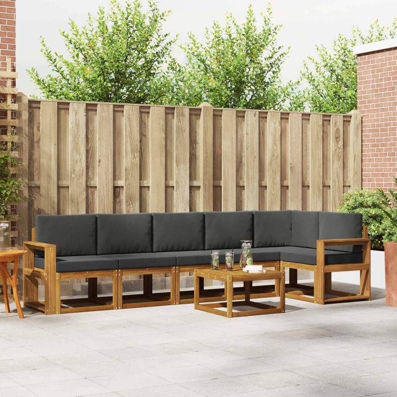 Ensemble de canapés d'extérieur 7 pcs Naturel et Anthracite 627748627748