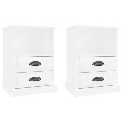Tables de chevet 2 pcs blanc brillant 43x36x60 cm 627749627749