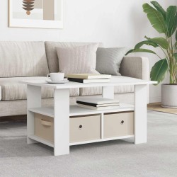 Table basse avec tiroir Blanc 77 x 55 x 42 cm Bois d'ingénierie 627752627752
