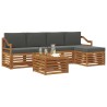 Ensemble de canapés d'extérieur 6 pcs Naturel et Anthracite 627757627757