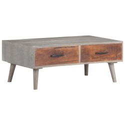 Table basse Gris 100x60x40 cm Bois massif de manguier brut 627763627763