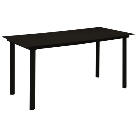 Table à dîner de jardin Noir 150x80x74 cm Acier et verre 627766627766