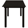 Table à dîner de jardin Noir 150x80x74 cm Acier et verre 627766627766