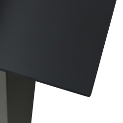 Table à dîner de jardin Noir 150x80x74 cm Acier et verre 627766627766
