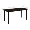 Table à dîner de jardin Noir 150x80x74 cm Acier et verre 627766627766