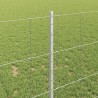 Clôture sauvage extérieure avec poteaux 25 x 1 m Argenté Maille 627767627767