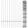 Clôture sauvage extérieure avec poteaux 25 x 1 m Argenté Maille 627767627767