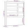 Tête de lit Gris 96x4x104 cm Bois massif de pin 627772627772