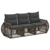 Ensemble de canapé de jardin 3 pcs Gris et Gris foncé polyrotin 627773627773