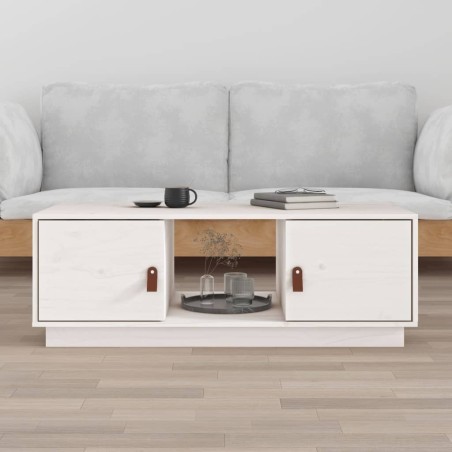 Table basse Blanc 100x50x35 cm Bois massif de pin 627778627778