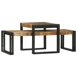 Table basse 2 pcs Marron 48 x 40 x 40 cm Bois de mangue massif 627782627782