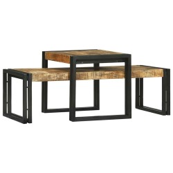 Table basse 2 pcs Marron 48 x 40 x 40 cm Bois de mangue massif 627782627782