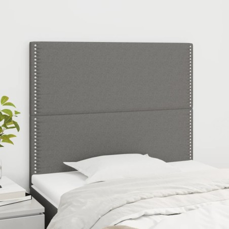 Tête de lit Gris foncé 100x5x118/128 cm Tissu 627787627787