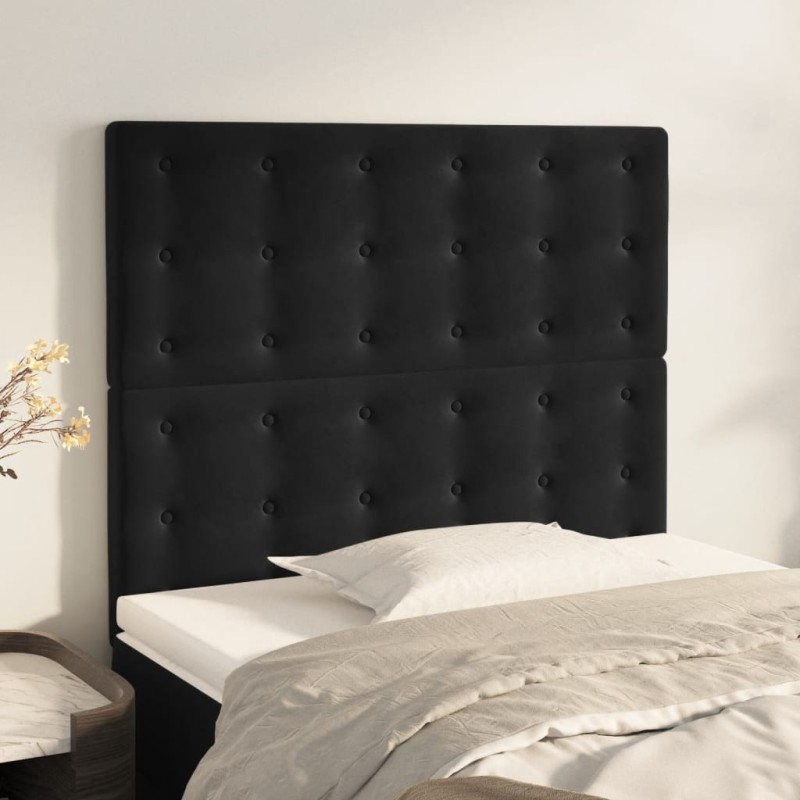 Tête de lit Noir 100x5x118/128 cm Velours 627789627789