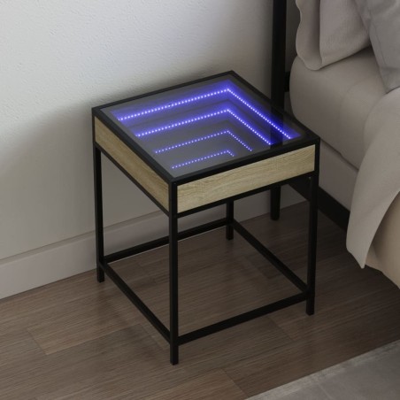 Table de chevet avec LED infini chêne sonoma 40x40x51 cm 627791627791